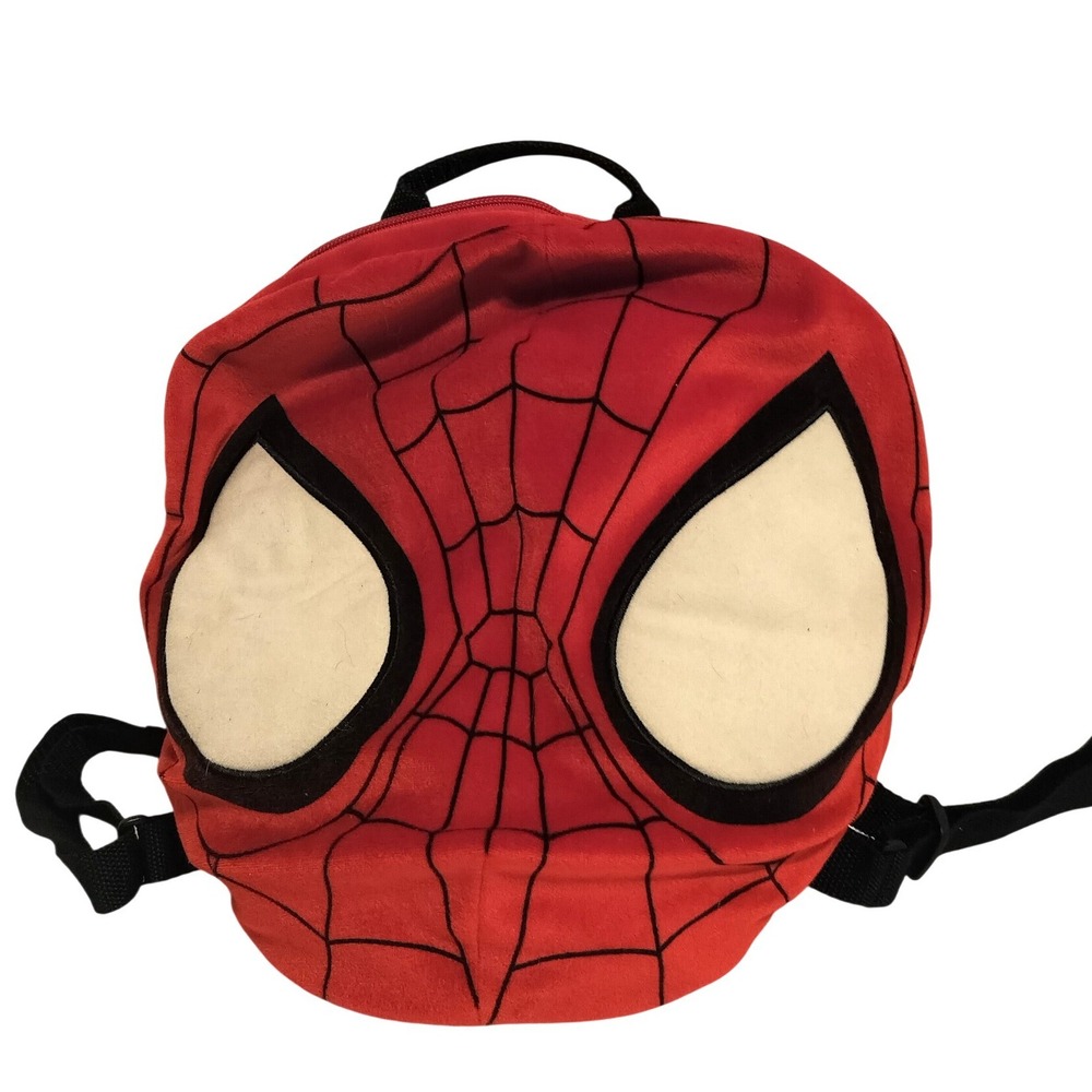 Spider-Man Plush Head Backpack Red Marvel Universal Studios 2012 11in Accessory